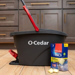 O-Cedar EasyWring RinseClean Microfiber Spin Mop & Bucket Floor Cleaning System with 1 Extra Refill with Citrus Pac (Variety Pack)