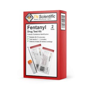 tn scientific - fentanyl drug test strip [2 pack] - powder, liquid, & urinalysis testing forensic kit