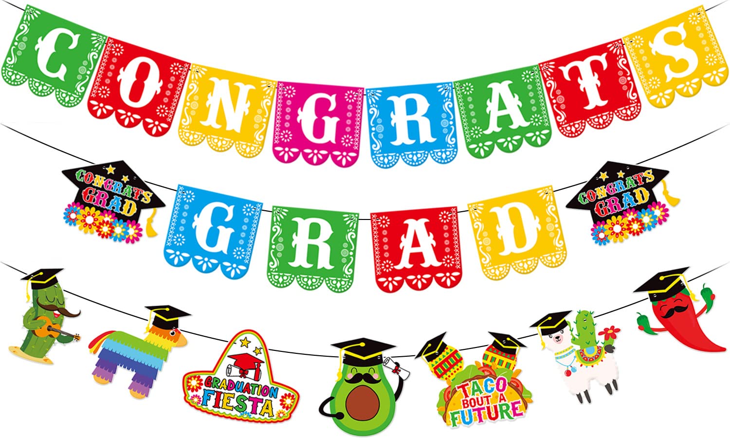 Mexican Graduation Party Decorations 2025, Fiesta Theme Congrats Grad Banner Class of 2025 Garland, College High School Senior Taco Bout A Grad Graduate Party Decoration