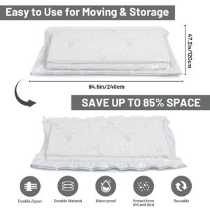 Mattress Vacuum Bag 240X120cm Oversized Vacuum Bags Foam Mattress Vacuum Storage Bags Waterproof Reusable Twin Mattress Vacuum Bag King,Vacuum Seal Mattress Cover 94.4"x47.2"