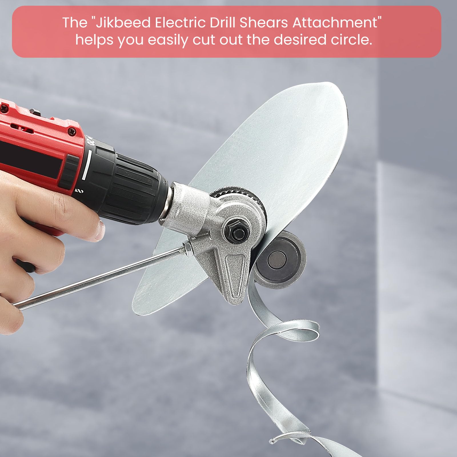 Jikbeed Metal Nibbler Drill Attachment - Electric Drill Shears Attachment Cutter Nibbler, Sheet Metal Cutter Tool Adapter, Specifically Designed for Cutting Flat Metal Sheets of 21 Gauge and Below