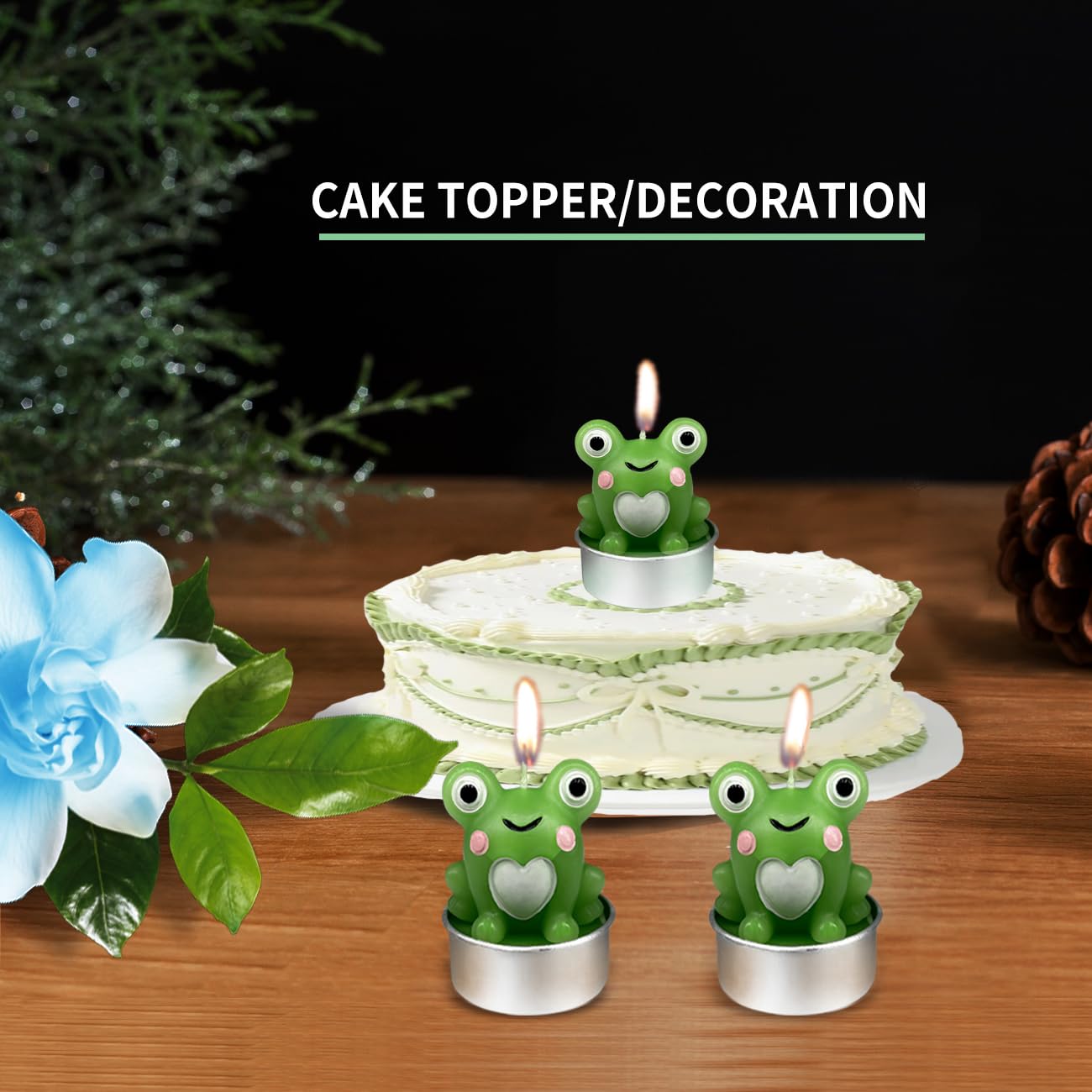 Frogs Tea Light Candles, LONCESS Frog Animal Candles for Cake Decoration, Home Decoration, Birthday Party, House-Warming Party, Wedding, Anniversary Celebration,Cake Topper, Smokeless, Ideal Gift