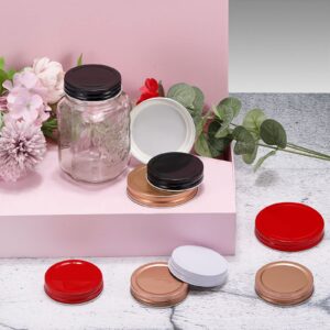 uxcell Mason Jar Lids, 70mm/2.76" Regular Mouth Tin Plate Caps Leak Proof for Canning Jars Kitchen Storage, (Rose Gold 12Pcs)