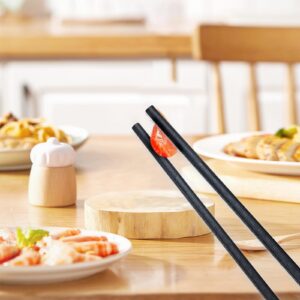 10 Pairs Fiberglass Chopsticks, Reusable Chopsticks, 9.3 inches Dishwasher Safe, Non-Slip, Black