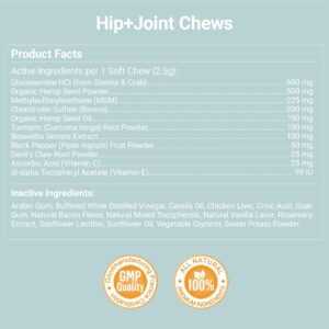 K9 Conquest Hip & Joint Chews for Adventure Dogs - Joint Supplement for Dog Mobility, Hip & Joint Care for Dogs, Joint Health Support for Dogs - Glucosamine, Hemp, Omega 3, MSM, Turmeric, Chondroitin