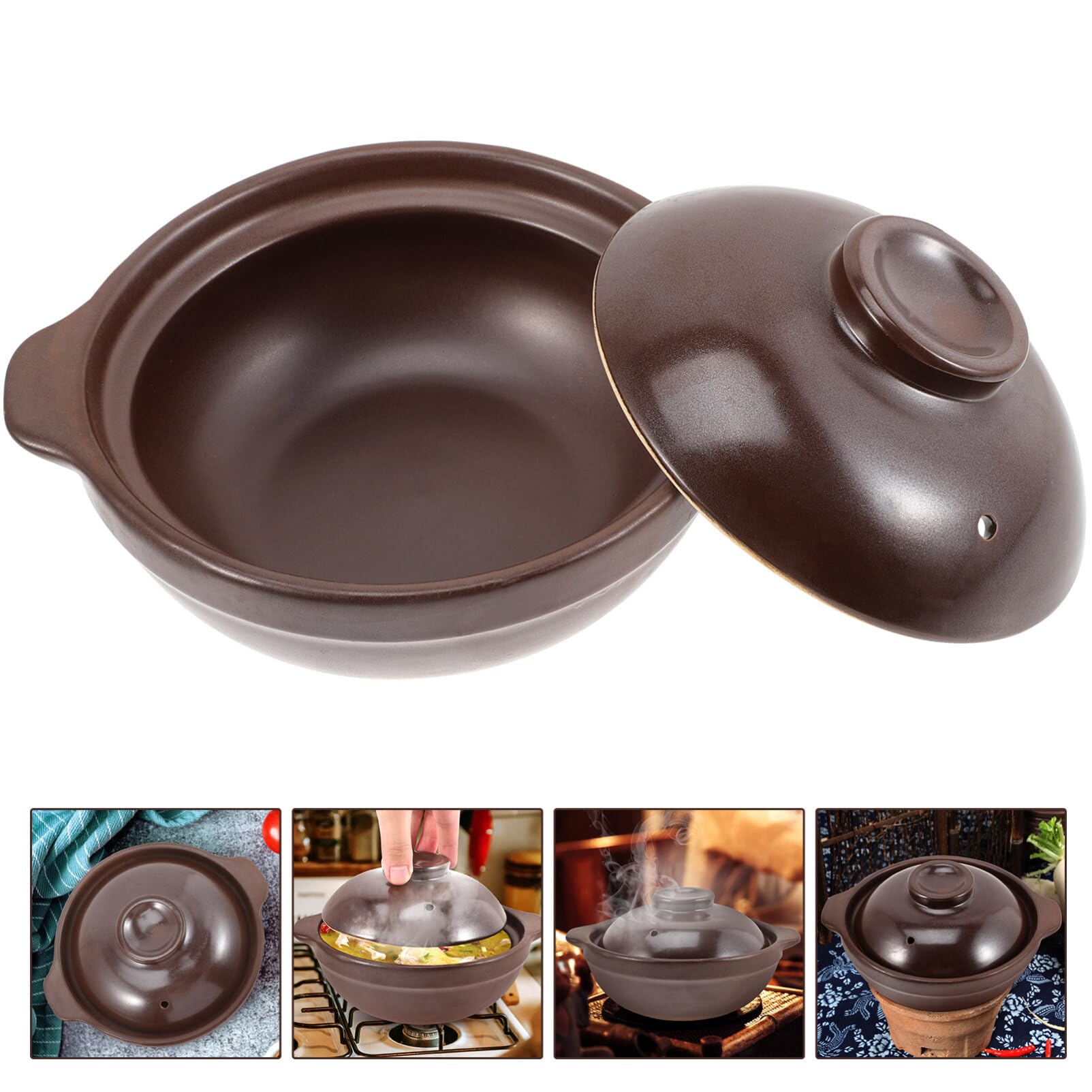 Cookware Japanese Tools Stew Pots with Lids Ceramic Cooking Pot Casserole Clay Pot Soup Cooking Clay Pot Kitchen Stockpot Earthenware Cooking Pot Home Stew Pot Stove