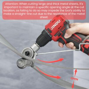 Jikbeed Metal Nibbler Drill Attachment - Electric Drill Shears Attachment Cutter Nibbler, Sheet Metal Cutter Tool Adapter, Specifically Designed for Cutting Flat Metal Sheets of 21 Gauge and Below