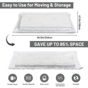 Mattress Vacuum Bag 240X120cm Oversized Vacuum Bags Foam Mattress Vacuum Storage Bags Waterproof Reusable Twin Mattress Vacuum Bag King,Vacuum Seal Mattress Cover 94.4"x47.2"