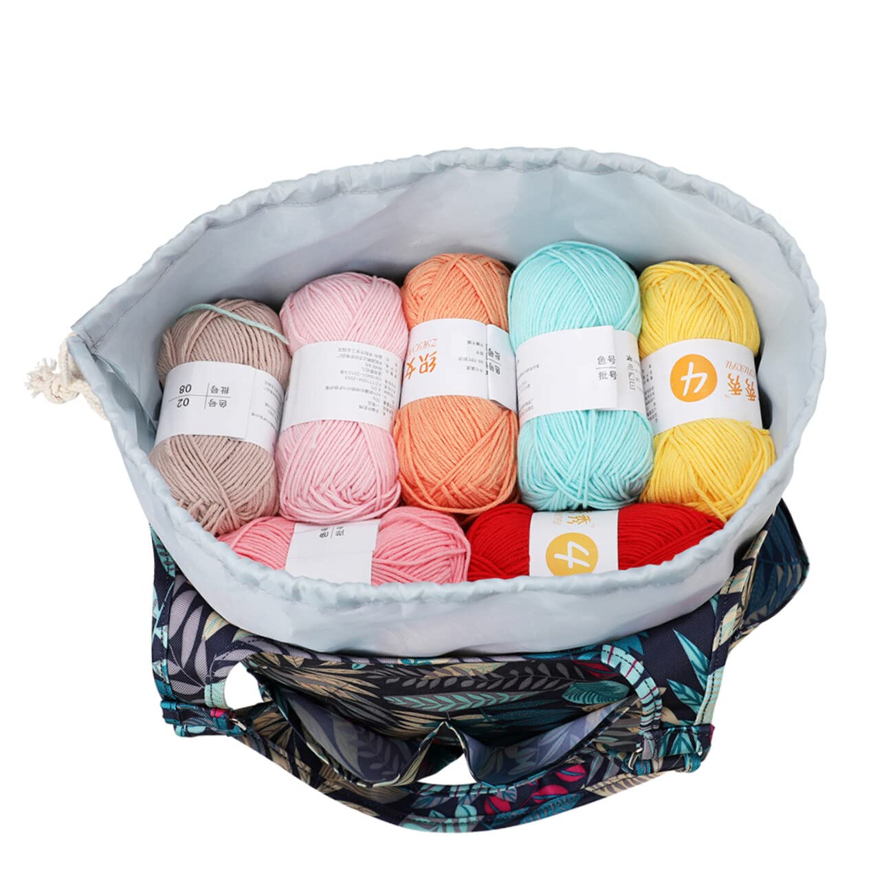 CORHAD Wool Storage Bag Crochet Bags for Crocheting Canvas Tote Bag Crochet Storage Organizer Knitted Handbags Yarn Project Wrist Bag Knit Wrist Bag Knitting Organizer Yarn Knitting Bag