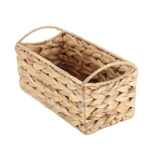 cinwen wicker storage basket for organizing toilet tank top storage basket -office supplies organization everyday bathroom tray hand-woven water hyacinth basket 11.6" x 6.1" x 5.9inch