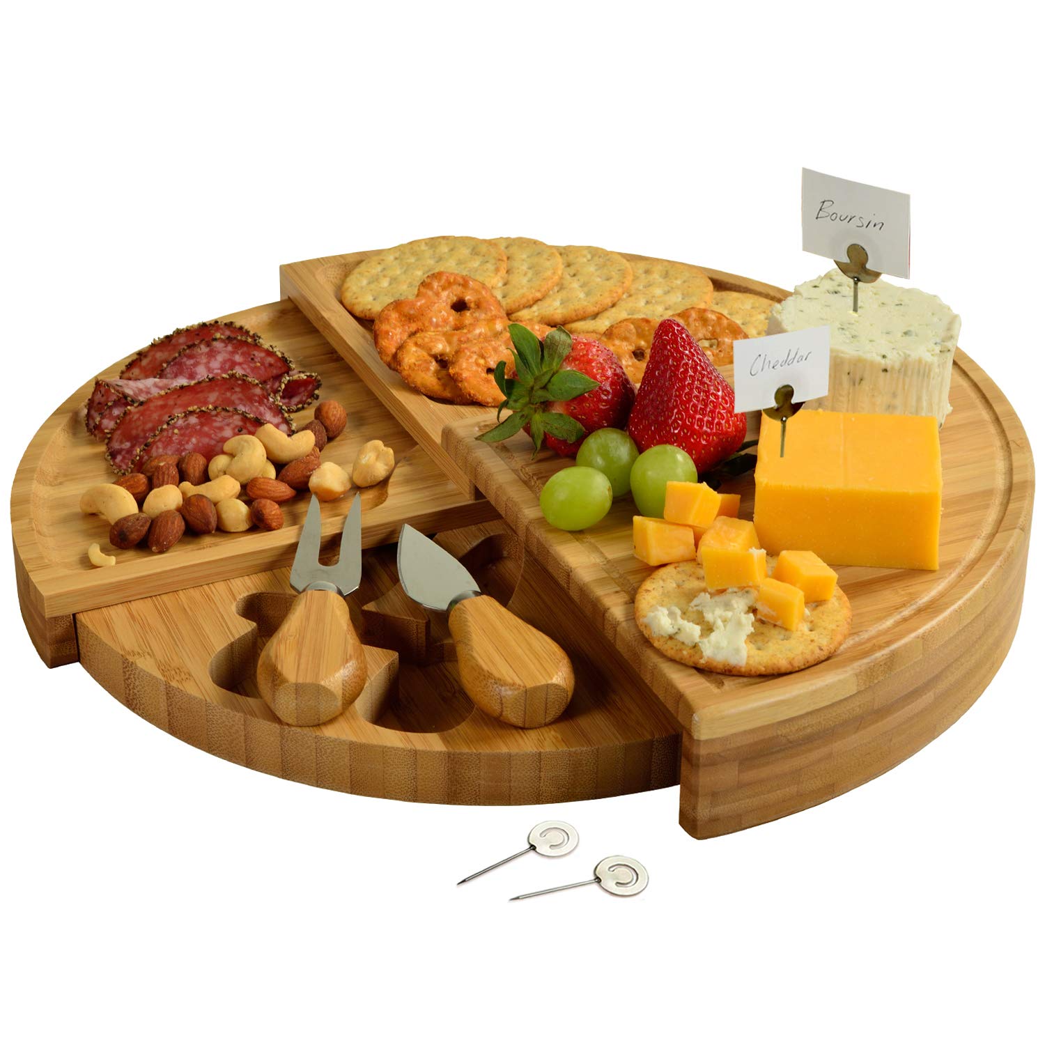 Picnic at Ascot NCAA Georgia Tech Officially Licensed Multi Level Swiveling Patented Cheese Board 14" Diameter