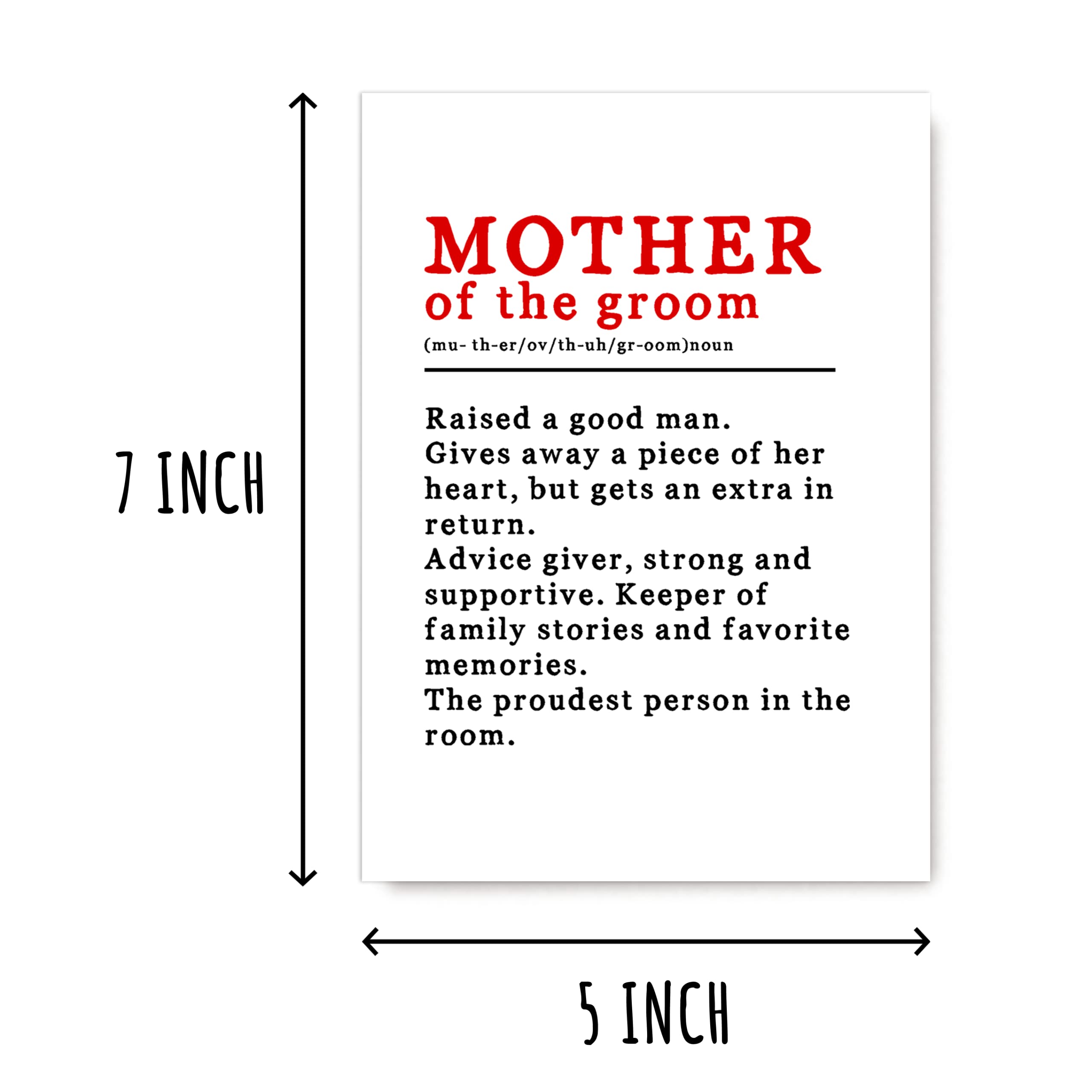 EdgarGifts Mother Of The Groom Definition Card - To My Mother-In-Law On My Wedding Day Card - Mother Of The Bride Card - Wedding Card