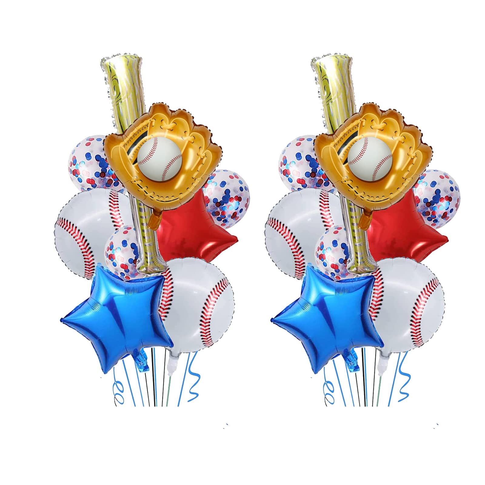 18pcs Glove Baseball Foil Balloons 20 Inch Sports Mylar Balloon with Latex Balloons for Baseball Themed Birthday Party Supplies Baby Shower Decoration