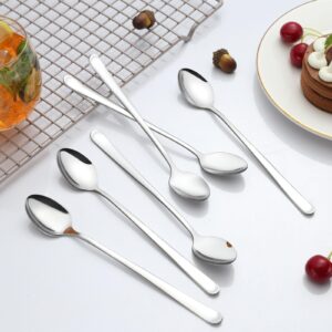 Pleafind 16-PCS Long Spoon (7.9 inch), Long Handle Iced Tea Spoons, Stainless Steel Stirring Spoon, Coffee Spoon, Ice Cream Spoon, Long Spoons for Shakes Cocktail Stirring Coffee Cold Drink