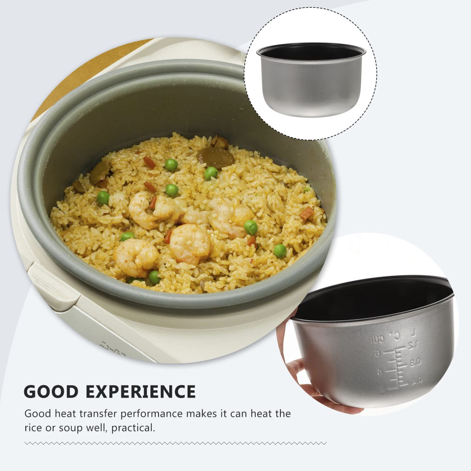 Power Pressure Cooker Inner Pot Inner Cooking Pot Aluminum Electric Rice Cooker Liner Non-stick, Honeycomb Cooking Pot Rice Cooker Liner Accessories (3L) Rice Cooker Inner Pot