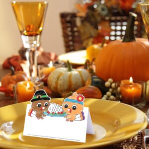 Thanksgiving Place Cards Crafts Table Settings 120PCS Color Your Own Cards Thanksgiving Crafts for Kids Table Name Place Card Fall Harvest