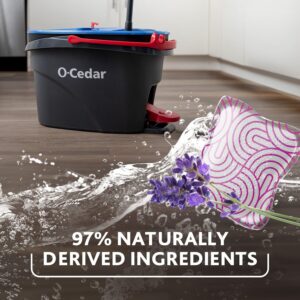 O-Cedar EasyWring RinseClean Microfiber Spin Mop & Bucket Floor Cleaning System with Lavender Pac (Variety Pack)