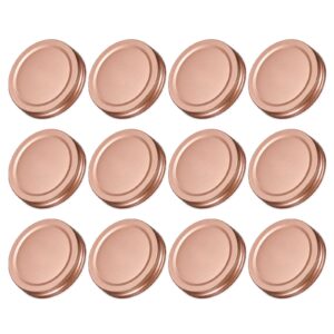 uxcell mason jar lids, 70mm/2.76" regular mouth tin plate caps leak proof for canning jars kitchen storage, (rose gold 12pcs)