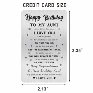 Alotozo Aunt Birthday Card, Happy Birthday Gifts to My Aunt, Auntie Bday Engraved Wallet Card Inserts