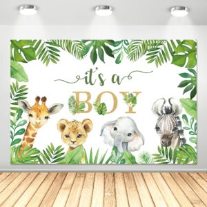 hipvvild safari baby shower backdrop decorations boy - jungle animal theme baby boy background banner supplies, safari jungle theme baby shower photography background photo booth banner | 5x3ft