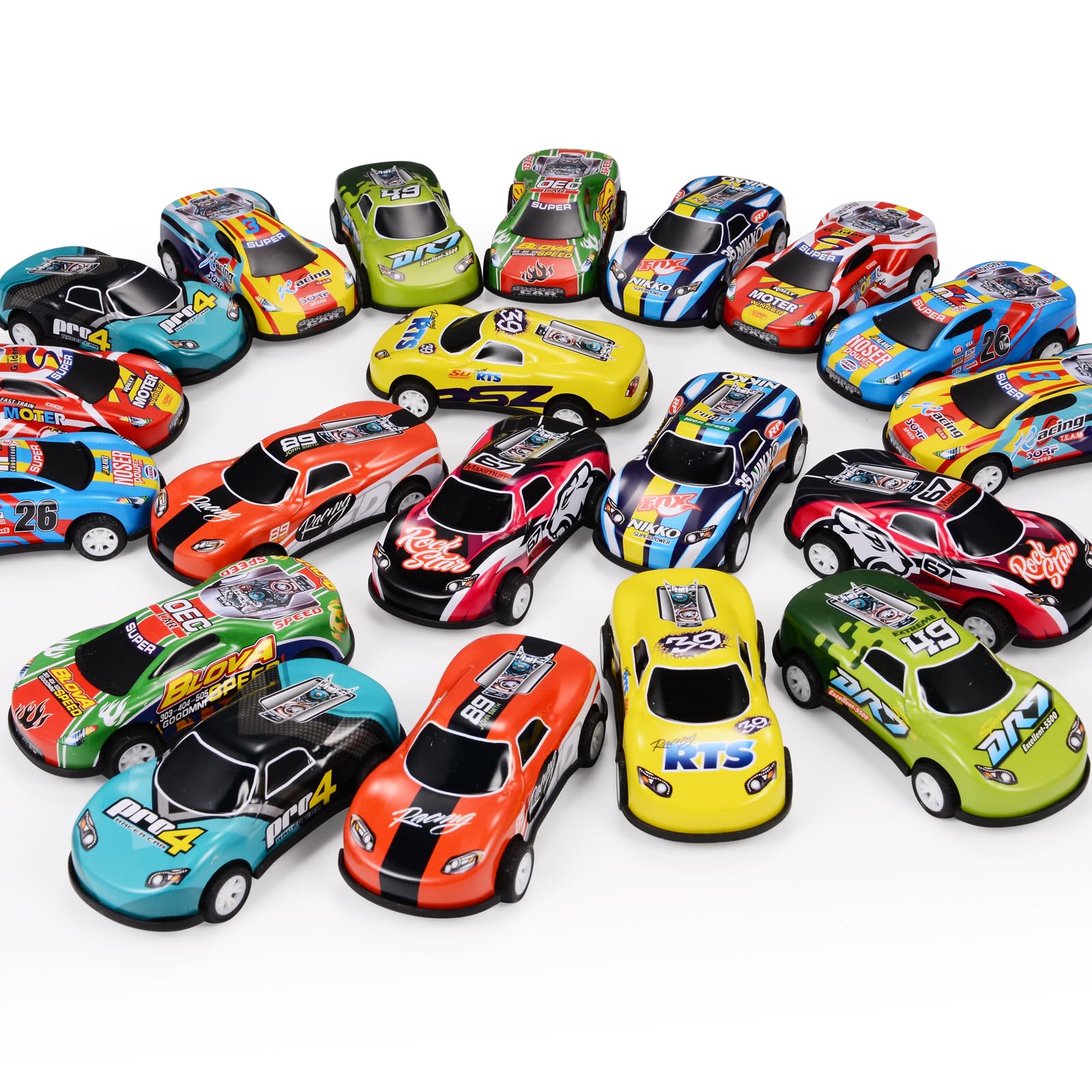 20 Pack 3.4 Inch Metal Pull Back Toy Cars, Toys for Boys Girls Toddlers 3,4,5,6.7 Years Old, Party Favors Cars, Race Cars Vehicles,Goodie Bag Stuffers, Pinata Fillers, Teacher Reward Prizes (20 Pack)