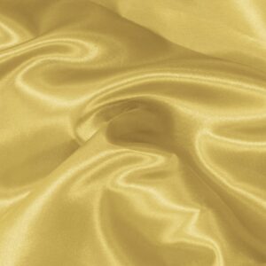 KKJIAF Gold Satin Fabric, 63" Wide Shiny Silky Fabric for Dress, Shirts, Table Runner, Napkin, Tablecloth, Wedding Decor, DIY Crafts, 1 Yard