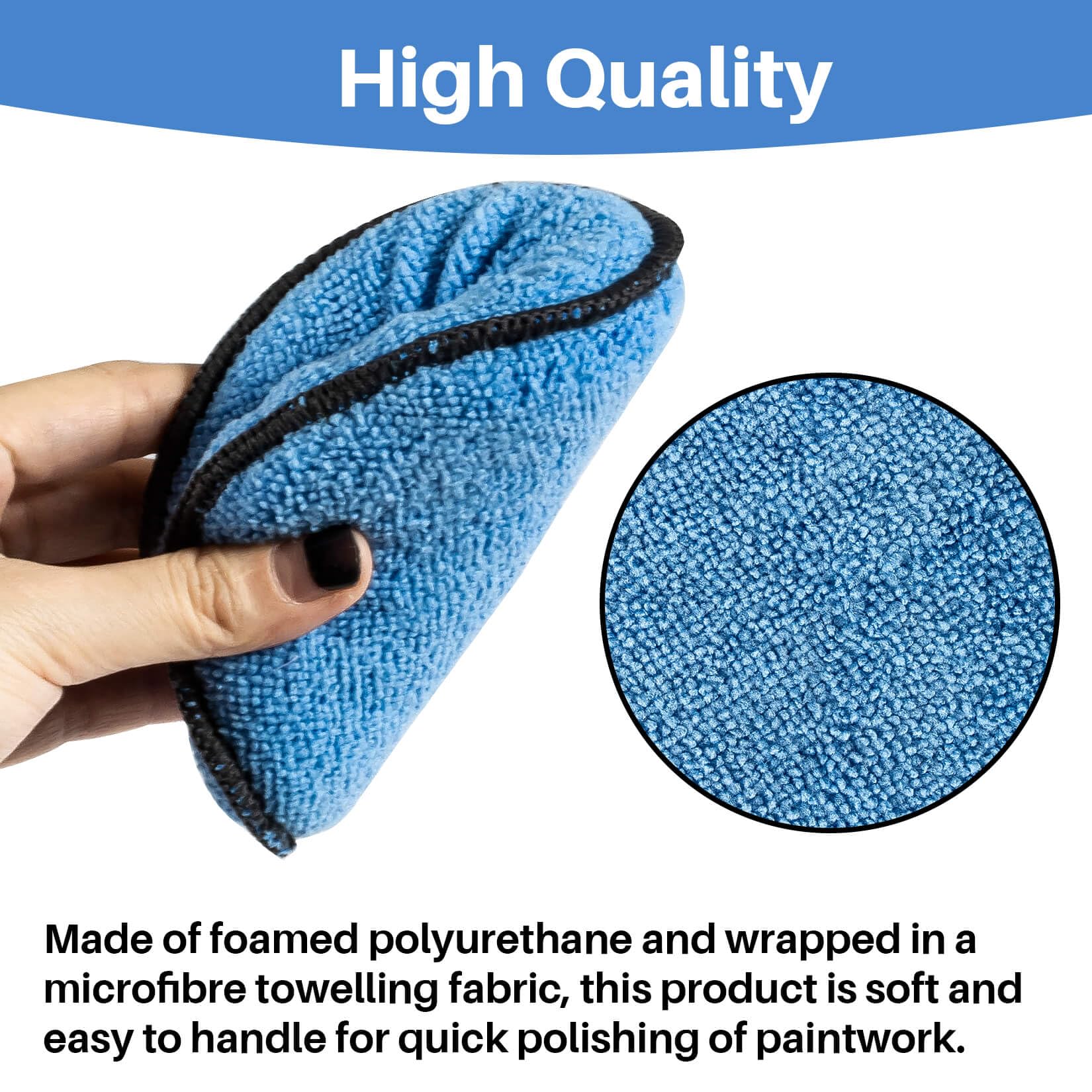 Sukh 12 Pack Microfiber Foam Car Wax Applicator Pad - Foam Applicator Pads Detailing Round 4.72 inch Polishing Sponges for Car Wax Applicator Pad Round Blue