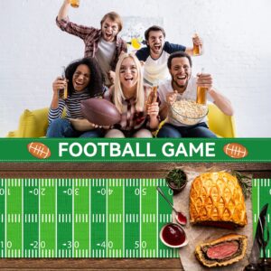 2PCS Football Kitchen Table Runner Decor Football Tablecloth Grass Court Table Runner Touch Down Boy Sport Football Birthday Theme Party Table Cover Direction for Dining Indoor Outdoor Home，14" x 71"