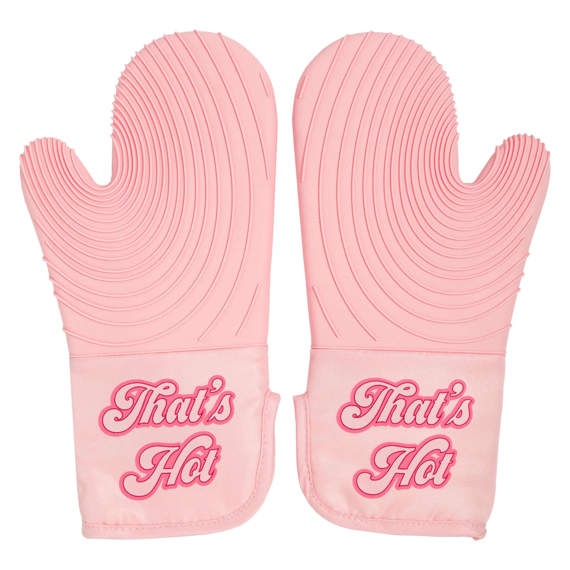 Paris Hilton That's HOT Pink Oven Mitt Set, Heat Resistant Pot Holders Featuring Non-Slip Textured Silicone Grips, 2-Piece Set, Pink