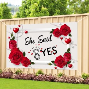 labakita she said yes backdrop for photoshoot, engagement party backdrop sign, bridal shower bachelorette engagement party decoration supplies, wedding engaged photoshoot