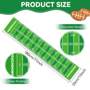 2PCS Football Kitchen Table Runner Decor Football Tablecloth Grass Court Table Runner Touch Down Boy Sport Football Birthday Theme Party Table Cover Direction for Dining Indoor Outdoor Home，14" x 71"