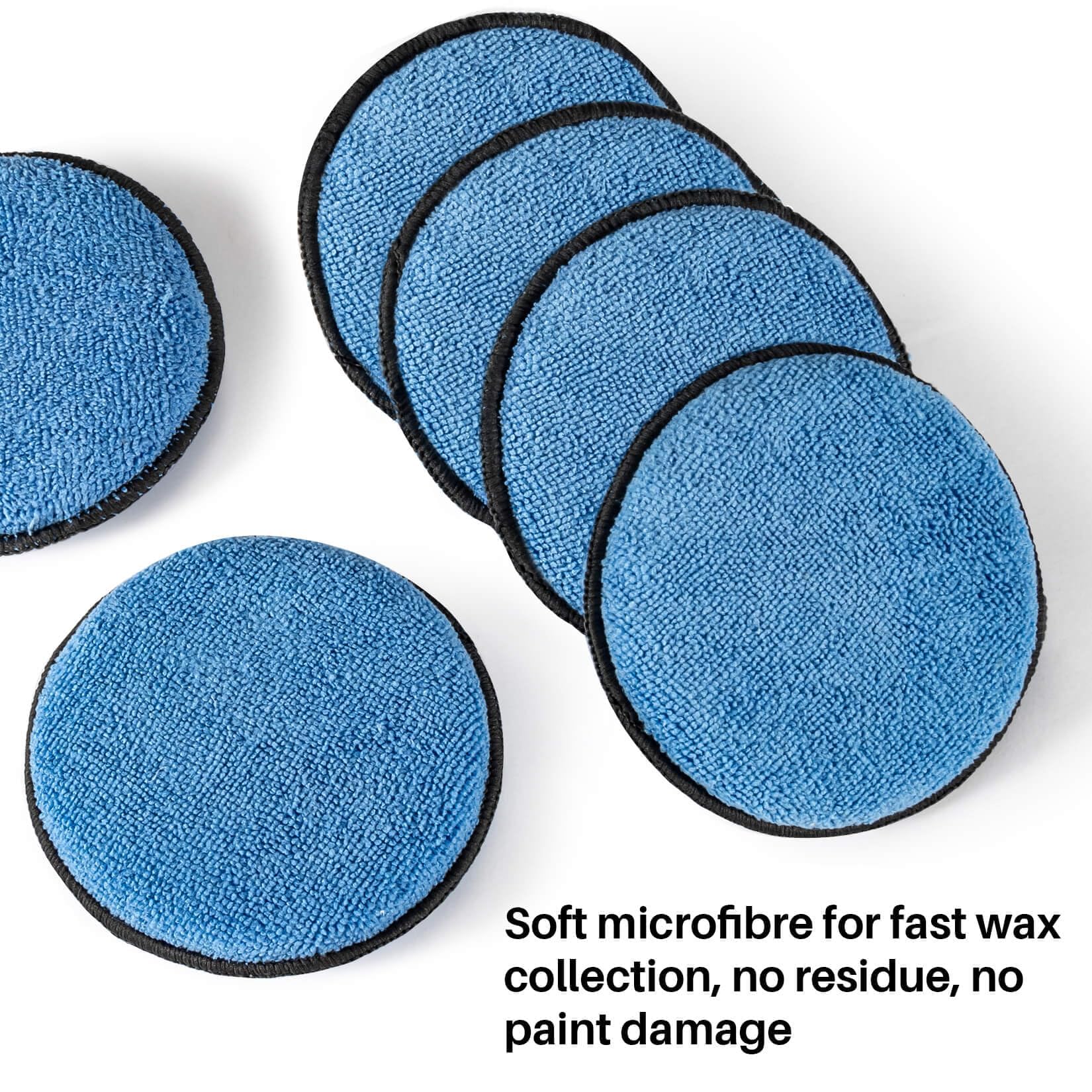 Sukh 12 Pack Microfiber Foam Car Wax Applicator Pad - Foam Applicator Pads Detailing Round 4.72 inch Polishing Sponges for Car Wax Applicator Pad Round Blue