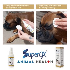 Superox Animal Eye Wash & Tear Stain Remover | Fast Relief from Irritations & Allergies Symptoms | Safe for All Animals | 100 ml (3.38 oz)