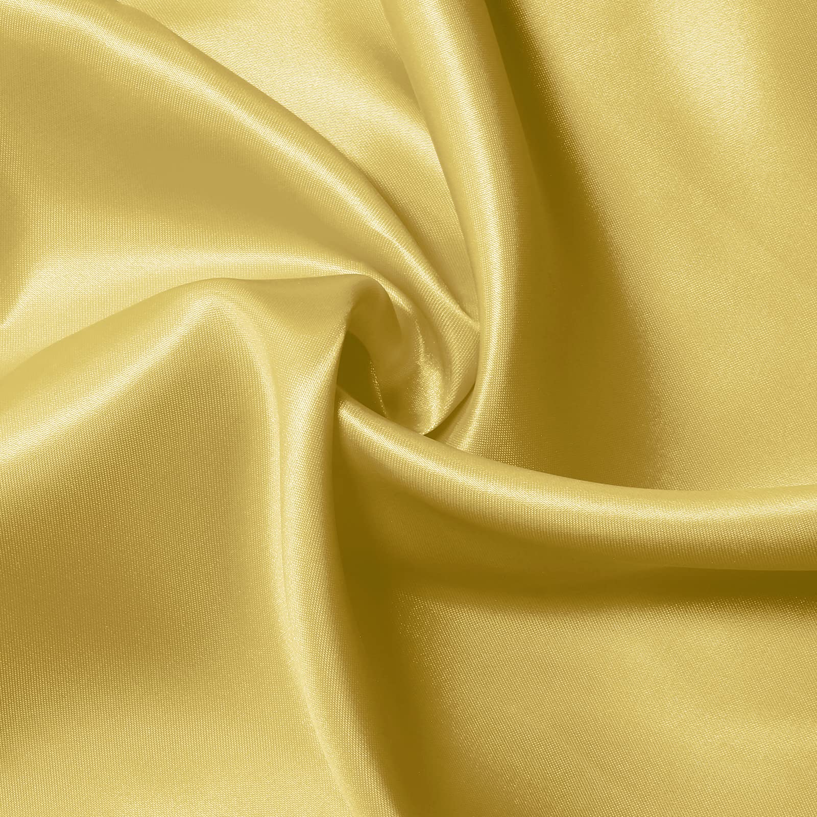 KKJIAF Gold Satin Fabric, 63" Wide Shiny Silky Fabric for Dress, Shirts, Table Runner, Napkin, Tablecloth, Wedding Decor, DIY Crafts, 1 Yard