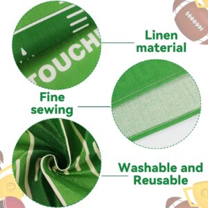 2PCS Football Kitchen Table Runner Decor Football Tablecloth Grass Court Table Runner Touch Down Boy Sport Football Birthday Theme Party Table Cover Direction for Dining Indoor Outdoor Home，14" x 71"