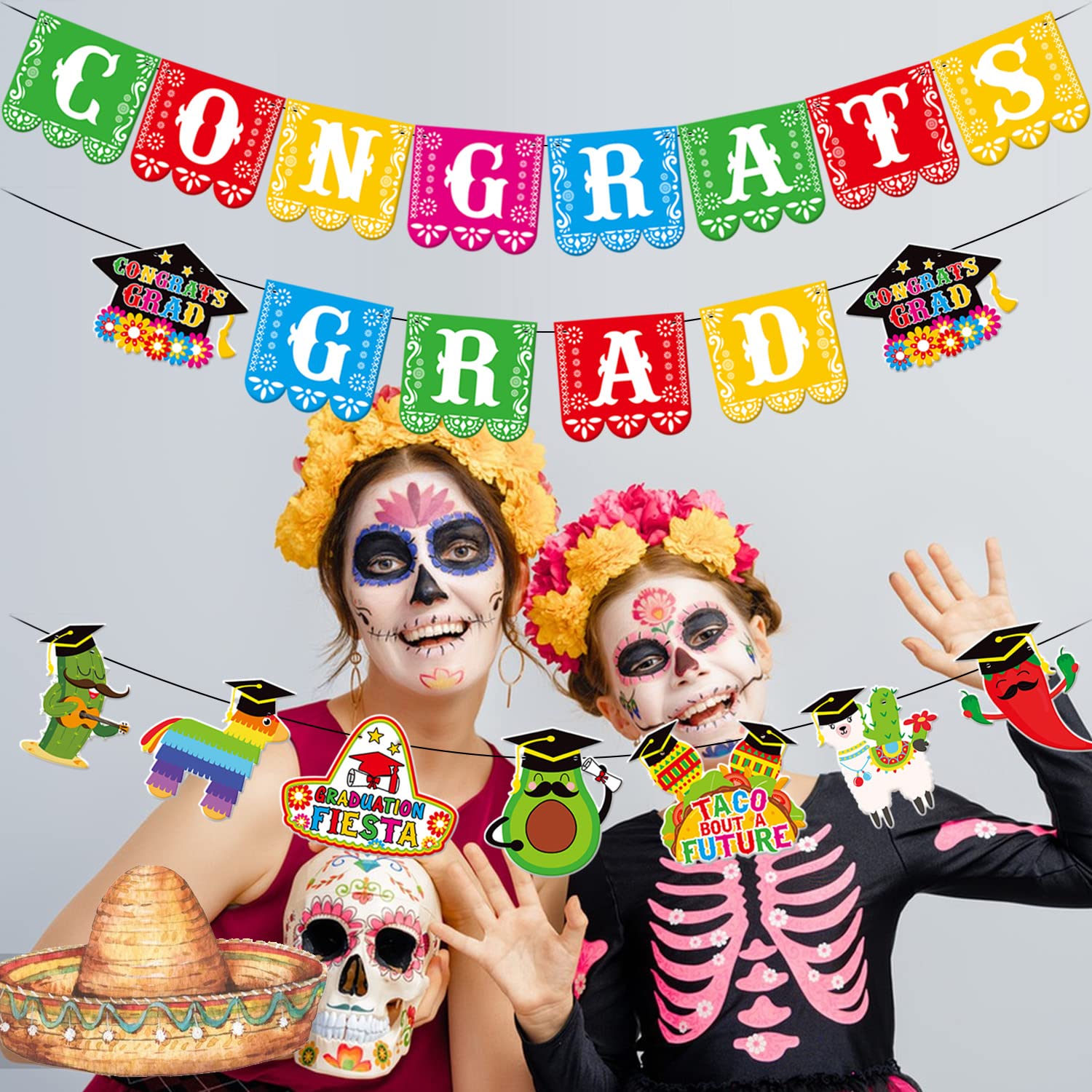 Mexican Graduation Party Decorations 2025, Fiesta Theme Congrats Grad Banner Class of 2025 Garland, College High School Senior Taco Bout A Grad Graduate Party Decoration