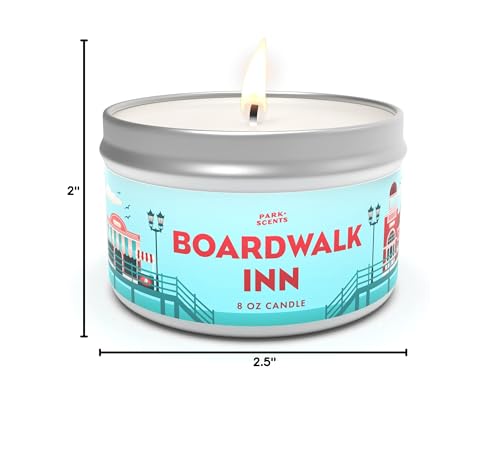 Park Scents Boardwalk Inn Candle - Authentic Smell of The Boardwalk Inn Resort Lobby at Walt Disney World - Super Accurate - Handmade in The USA - Vegan and Cruelty-Free | 8 oz. Tin