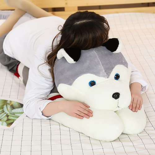 pangcangshu Giant Dog Plush Toy Soft Stuffed Husky Long Pillow Cartoon Animal Doll Sleeping Pillow Cushion Home Decor Kids Easter, Thanksgiving, Christmas, New Year's Gifts (Husky,60cm/23.6 inch)