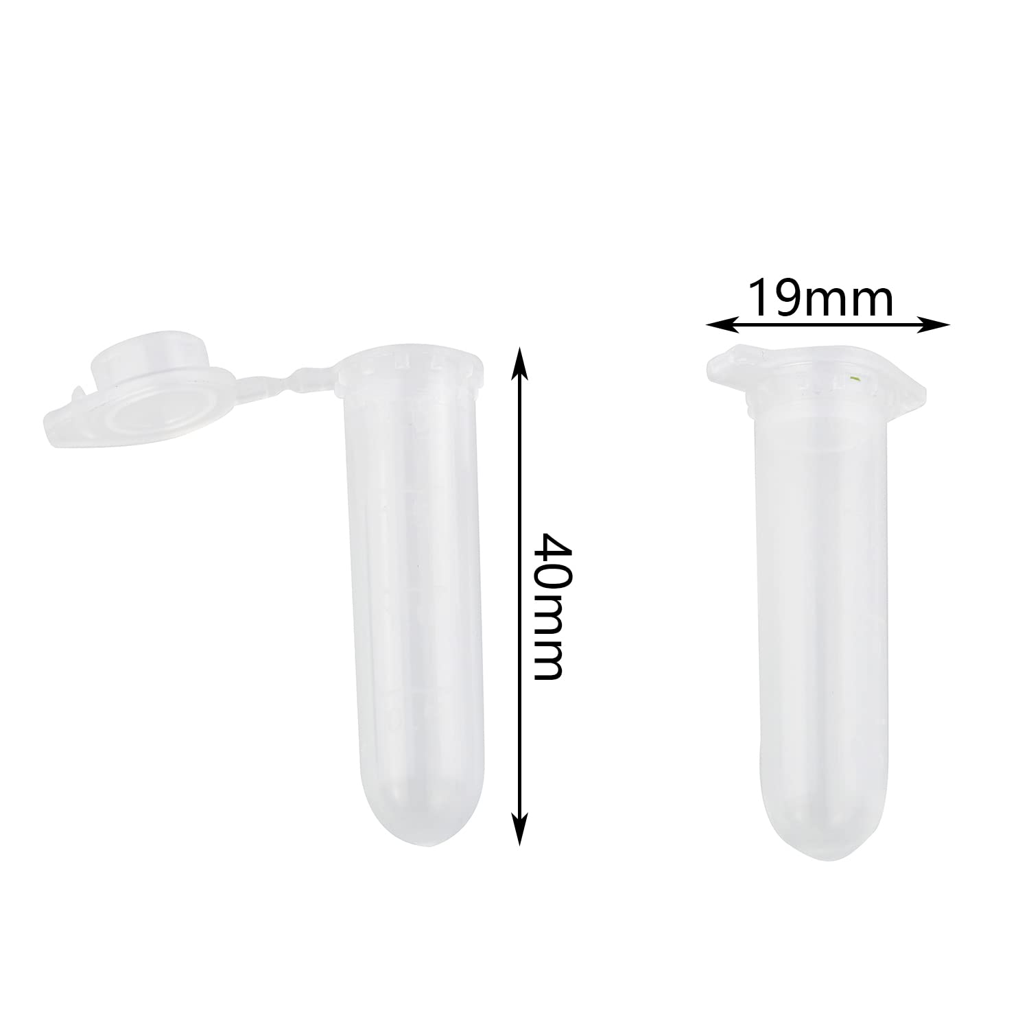 2ml Microcentrifuge Tubes TAODAN 100pcs 2ml Micro Centrifuge Tube Vial Clear Plastic Vials Container with Caps for Sample Storage Without Leakage