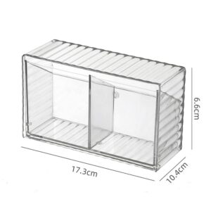 HomeSoGood Cotton Swab Storage Box,Transparent Bathroom Holder Canisters, Wall Mounted Makeup Organizer for Cotton Balls, Cotton Pad