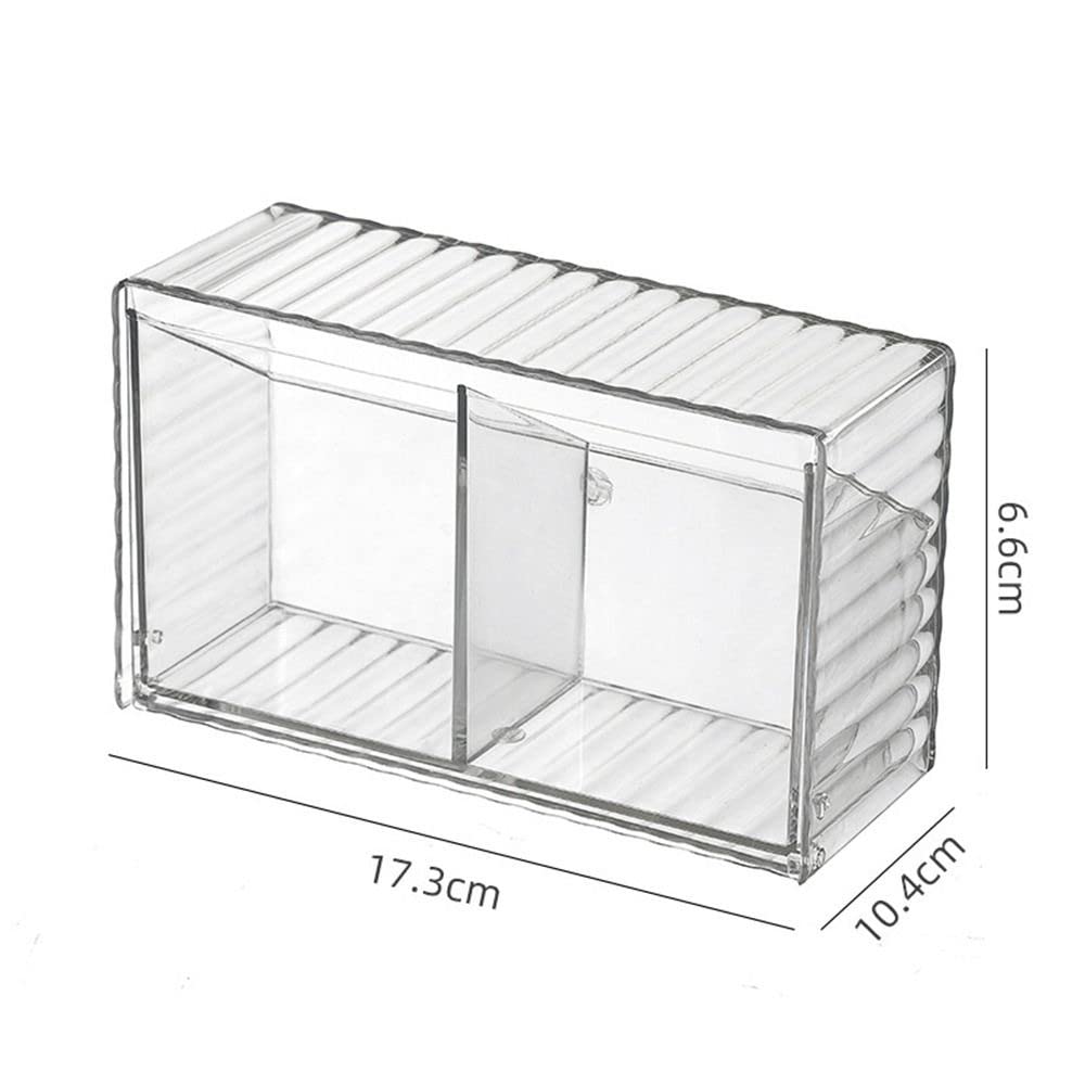 HomeSoGood Cotton Swab Storage Box,Transparent Bathroom Holder Canisters, Wall Mounted Makeup Organizer for Cotton Balls, Cotton Pad