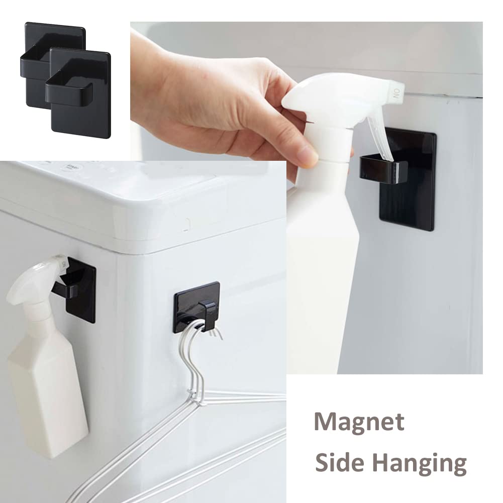 YYMSEN 2 PCS Magnetic Hooks, Hanger Organizer & Spray Bottle Holder. Reusable Utility Magnetic Hooks for Spray Bottle, Coat, Scarf, Bag, Towel, Key, Cap, Cup, HatWorkplace and Office etc (Black)