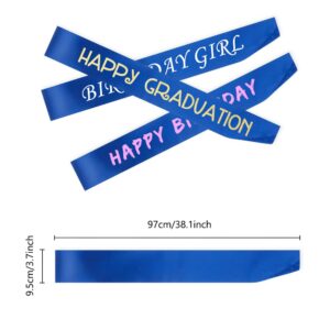 16 Pcs Sash Blank Satin Sash Royal Blue Sash Party, Bride To Be Sash, Plain Sash, Diy Sash Sashes For Pageants, Birthday, Party, Graduation, Hen Party, Homecoming, Wedding, Make Your Own Sash