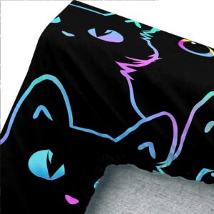 Axolotl Kids Bedding Cartoon Cat Sheet Set Twin Size,Gradient Line Cute Cat Bedding Set,4Pcs Kawaii Cat Bed Sets with 1 Fitted Sheet 1 Flat Sheet 2 Pillowcases for Kids Boys Girls Adults Teens,Black