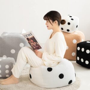 YUZHINUO Creative Funny Simulation Dice Plush Pillow Cubic Cube Plush Pendant Dolls Stuffed Soft Sofa Back Cushion Creative Home Decor (Grey,30cm/11.8 inch)