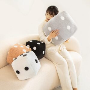 YUZHINUO Creative Funny Simulation Dice Plush Pillow Cubic Cube Plush Pendant Dolls Stuffed Soft Sofa Back Cushion Creative Home Decor (Grey,30cm/11.8 inch)