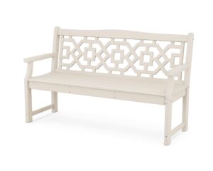 martha stewart mstgb601sa chinoiserie 60" garden bench, sand