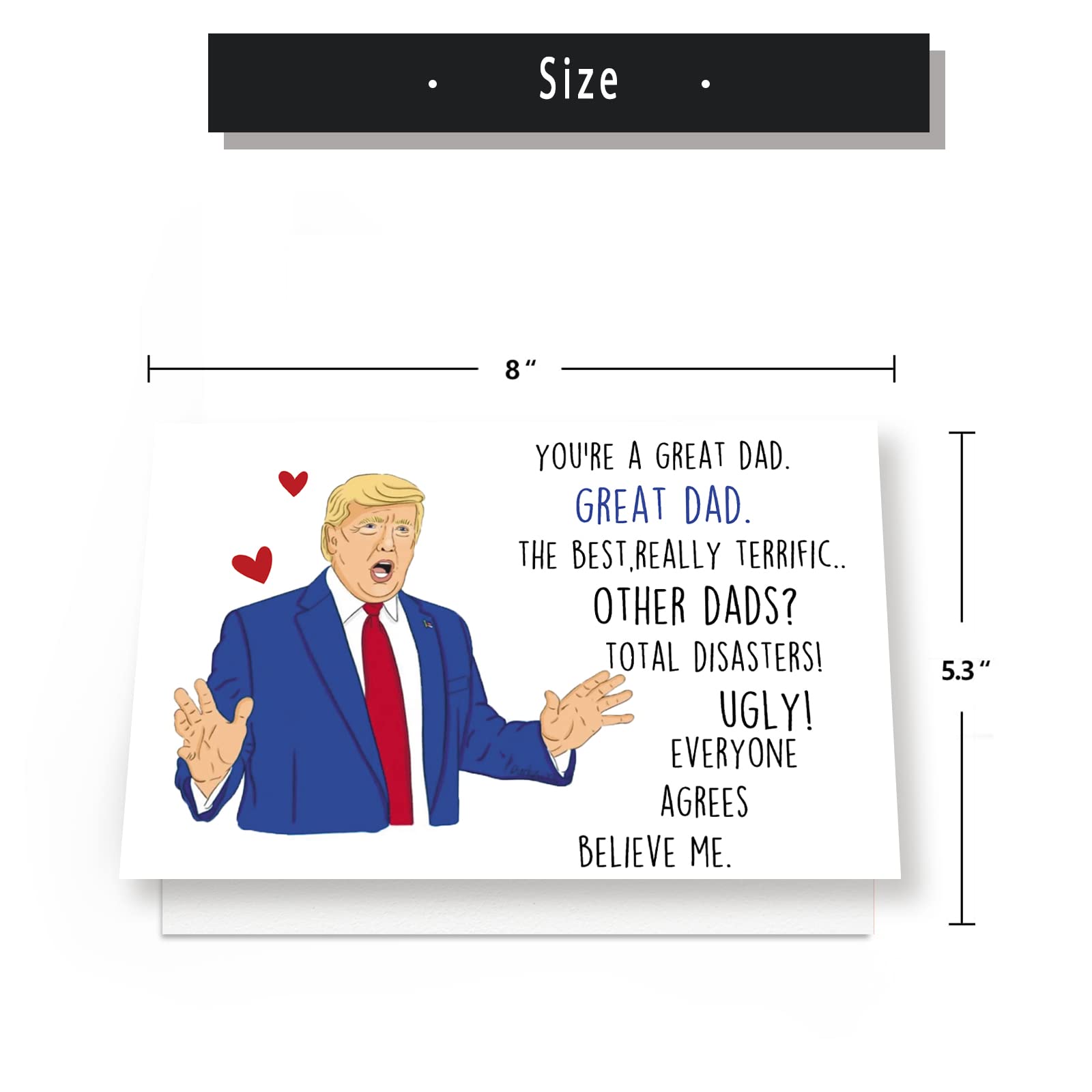 YiKaLus Trump Fathers Day Card for Daddy, Great Donald Trump Father’s Day Gifts for Father In Law, Happy Birthday Card for Bonus Dad, Cool Bday Gift Idea from Daughter Son