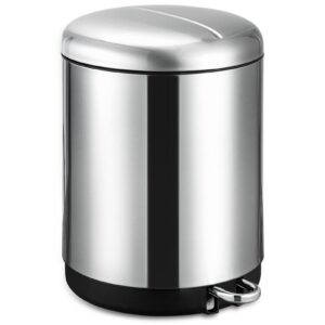 fashionwu 30 liter / 8 gallon trash can, round kitchen waste bin, double separate compartment recycle bin with lid