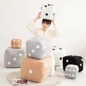 YUZHINUO Creative Funny Simulation Dice Plush Pillow Cubic Cube Plush Pendant Dolls Stuffed Soft Sofa Back Cushion Creative Home Decor (Grey,30cm/11.8 inch)